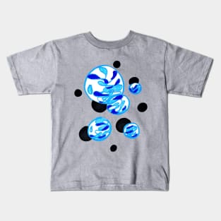 Blue Abstract Bubbles Kids T-Shirt